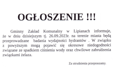 Ogłoszenie Gminnego Zakładu Komunalnego