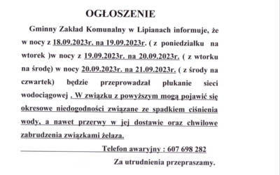 Ogłoszenie Gminnego Zakładu Komunalnego