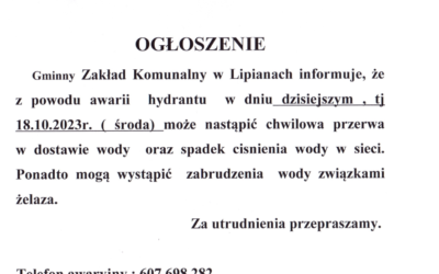 Ogłoszenie Gminnego Zakładu Komunalnego